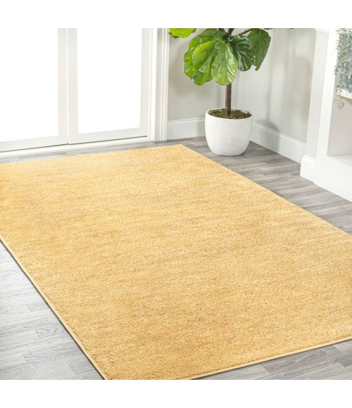 SUPERSOFT Area Rug Haze Solid Low-Pile Mustard 12 ft. x 15 ft. Area Rug
