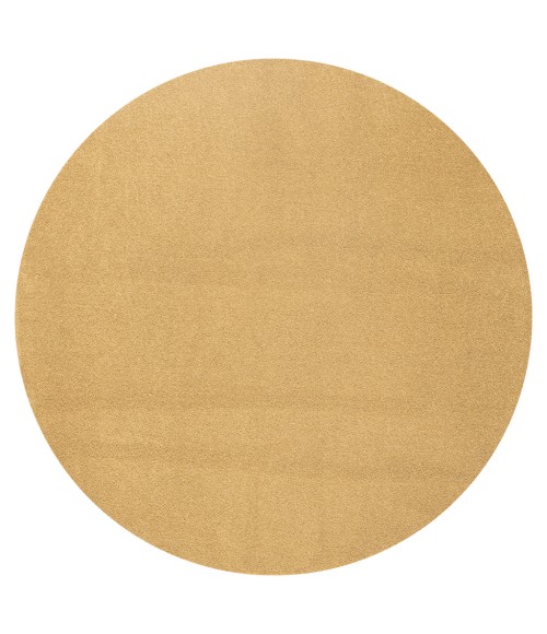 SUPERSOFT Area Rug Haze Solid Low-Pile Mustard 4' Round Area Rug