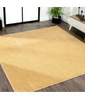 SUPERSOFT Area Rug Haze Solid Low-Pile Mustard 7' Square Area Rug