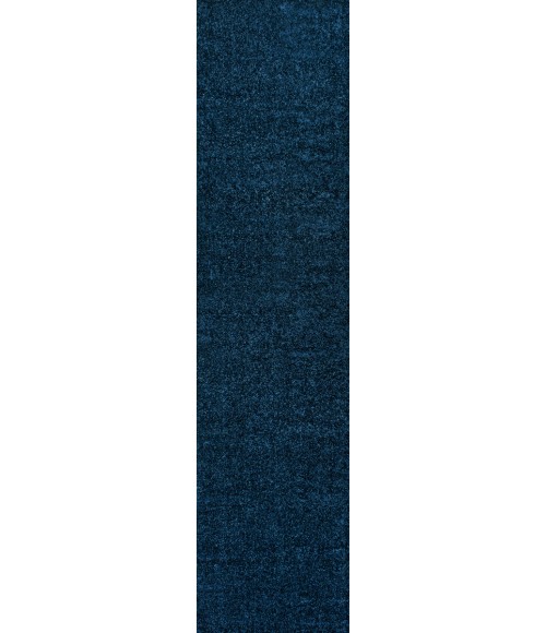Haze Solid Low-Pile Navy 2 ft. x 16 ft. Runner Rug