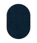 SUPERSOFT Area Rug Haze Solid Low-Pile Navy 6 ft. x 9 ft. Oval Area Rug