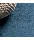 SUPERSOFT Area Rug Haze Solid Low-Pile Navy 6 ft. x 9 ft. Oval Area Rug