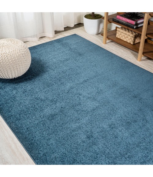 SUPERSOFT Area Rug Haze Solid Low-Pile Navy 10 ft. x 14 ft. Area Rug