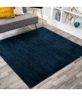 SUPERSOFT Area Rug Haze Solid Low-Pile Navy 7' Square Area Rug