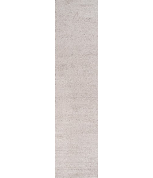 SUPERSOFT Area Rug Haze Solid Low-Pile Ivory 2 ft. x 12 ft. Runner Rug