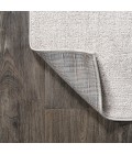 Haze Solid Low-Pile Ivory 3 ft. x 5 ft. Oval Area Rug