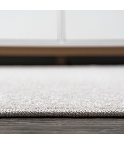 SUPERSOFT Area Rug Haze Solid Low-Pile Ivory 8' Round Area Rug