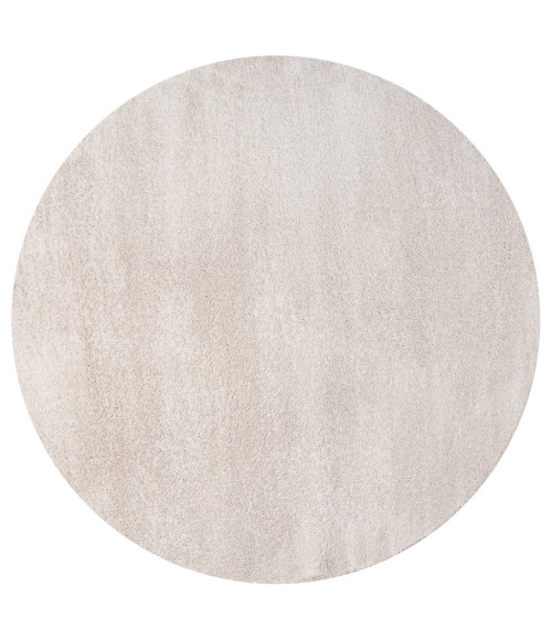 SUPERSOFT Area Rug Haze Solid Low-Pile Ivory 8' Round Area Rug