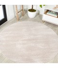 SUPERSOFT Area Rug Haze Solid Low-Pile Ivory 8' Round Area Rug