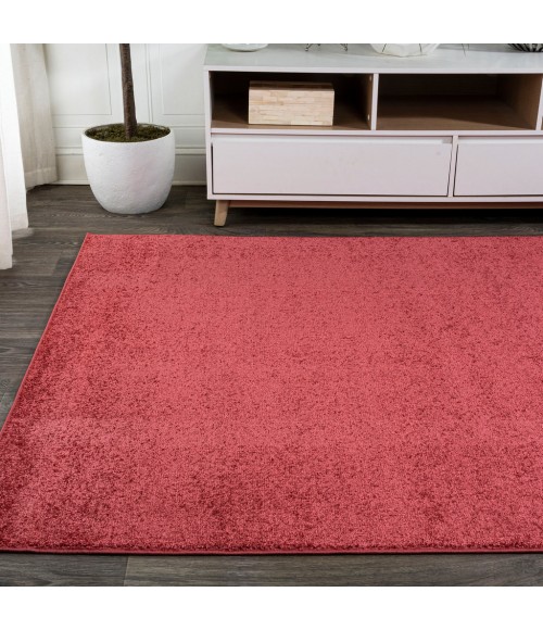 Haze Solid Low-Pile Red 3 ft. x 5 ft. Area Rug