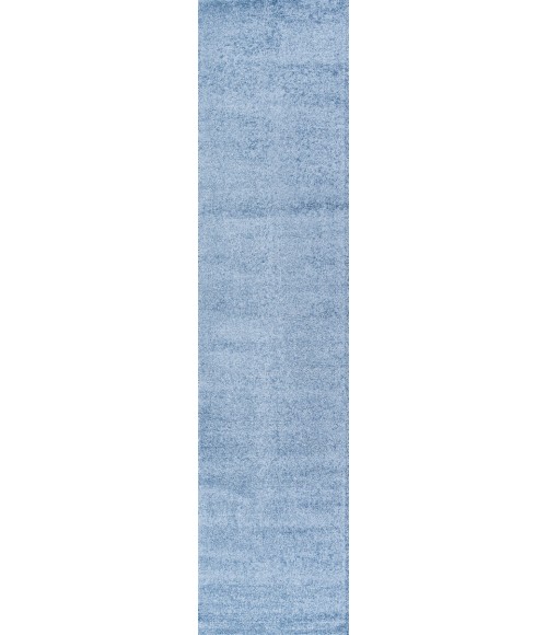 SUPERSOFT Area Rug Haze Solid Low-Pile Classic Blue 2 ft. x 14 ft. Runner Rug