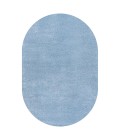 Haze Solid Low-Pile Classic Blue 5 ft. x 8 ft. Oval Area Rug