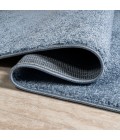 SUPERSOFT Area Rug Haze Solid Low-Pile Classic Blue 5' Round Area Rug