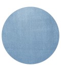 SUPERSOFT Area Rug Haze Solid Low-Pile Classic Blue 5' Round Area Rug