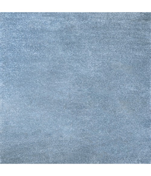 SUPERSOFT Area Rug Haze Solid Low-Pile Classic Blue 9' Square Area Rug