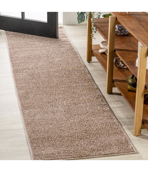 SUPERSOFT Area Rug Haze Solid Low-Pile Beige 2 ft. x 16 ft. Runner Rug
