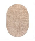 SUPERSOFT Area Rug Haze Solid Low-Pile Beige 3 ft. x 5 ft. Oval Area Rug