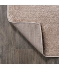 SUPERSOFT Area Rug Haze Solid Low-Pile Beige 3 ft. x 5 ft. Oval Area Rug