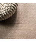 SUPERSOFT Area Rug Haze Solid Low-Pile Beige 3 ft. x 5 ft. Oval Area Rug