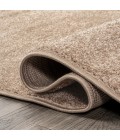 SUPERSOFT Area Rug Haze Solid Low-Pile Beige 3 ft. x 5 ft. Oval Area Rug