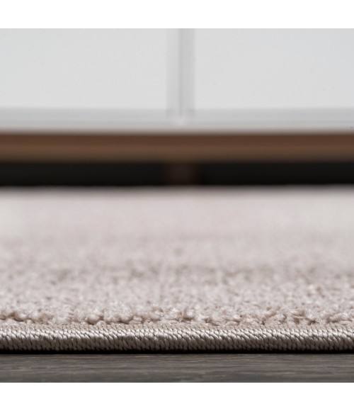 SUPERSOFT Area Rug Haze Solid Low-Pile Beige 4' Round Area Rug