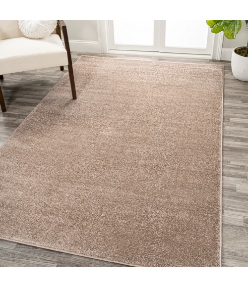 SUPERSOFT Area Rug Haze Solid Low-Pile Beige 6 ft. x 9 ft. Area Rug