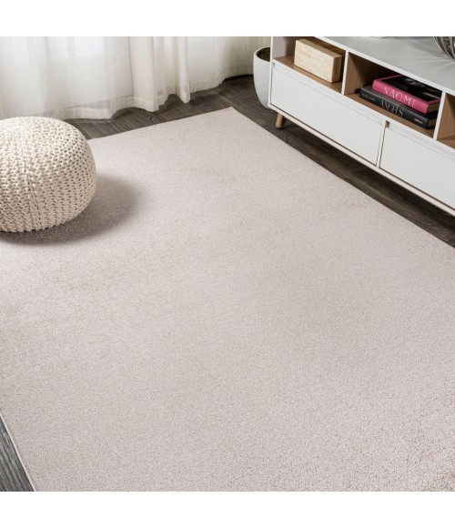 SUPERSOFT Area Rug Haze Solid Low-Pile Beige 6 ft. x 9 ft. Area Rug