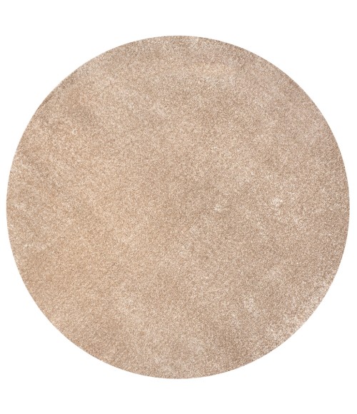 SUPERSOFT Area Rug Haze Solid Low-Pile Beige 4' Round Area Rug