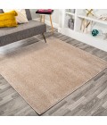 Haze Solid Low-Pile Beige 9' Square Area Rug
