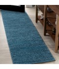 SUPERSOFT Area Rug Haze Solid Low-Pile Turquoise 2 ft. x 16 ft. Runner Rug