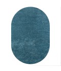 SUPERSOFT Area Rug Haze Solid Low-Pile Turquoise 5 ft. x 8 ft. Oval Area Rug