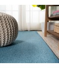 SUPERSOFT Area Rug Haze Solid Low-Pile Turquoise 5 ft. x 8 ft. Oval Area Rug