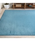 Haze Solid Low-Pile Turquoise 3 ft. x 5 ft. Area Rug