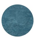 SUPERSOFT Area Rug Haze Solid Low-Pile Turquoise 4' Round Area Rug
