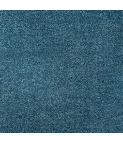 Haze Solid Low-Pile Turquoise 7' Square Area Rug