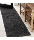 SUPERSOFT Area Rug Haze Solid Low-Pile Black 2 ft. x 12 ft. Runner Rug