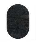 SUPERSOFT Area Rug Haze Solid Low-Pile Black 3 ft. x 5 ft. Oval Area Rug