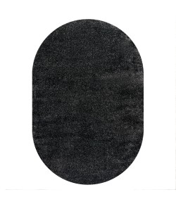 Jonathany Supersoft SEU100I Black Area Rug 3 ft. X 5 ft. Oval