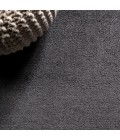 SUPERSOFT Area Rug Haze Solid Low-Pile Black 3 ft. x 5 ft. Oval Area Rug