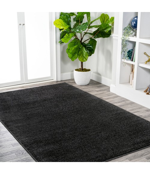 SUPERSOFT Area Rug Haze Solid Low-Pile Black 12 ft. x 15 ft. Area Rug