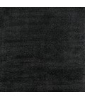 SUPERSOFT Area Rug Haze Solid Low-Pile Black 9' Square Area Rug
