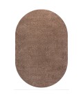 SUPERSOFT Area Rug Haze Solid Low-Pile Brown 3 ft. x 5 ft. Oval Area Rug