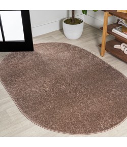 Jonathany Supersoft SEU100J Brown Area Rug 3 ft. X 5 ft. Oval