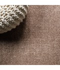 SUPERSOFT Area Rug Haze Solid Low-Pile Brown 3 ft. x 5 ft. Oval Area Rug