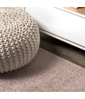 SUPERSOFT Area Rug Haze Solid Low-Pile Brown 3 ft. x 5 ft. Oval Area Rug