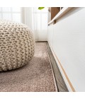SUPERSOFT Area Rug Haze Solid Low-Pile Brown 3 ft. x 5 ft. Oval Area Rug