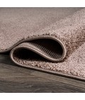 SUPERSOFT Area Rug Haze Solid Low-Pile Brown 3 ft. x 5 ft. Oval Area Rug