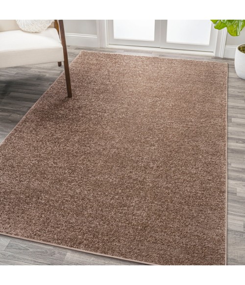 SUPERSOFT Area Rug Haze Solid Low-Pile Brown 6 ft. x 9 ft. Area Rug
