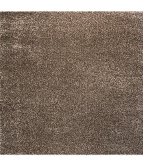 SUPERSOFT Area Rug Haze Solid Low-Pile Brown 7' Square Area Rug