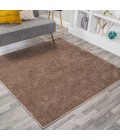 SUPERSOFT Area Rug Haze Solid Low-Pile Brown 7' Square Area Rug